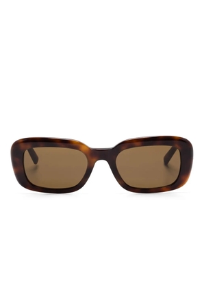 Saint Laurent Pre-Owned rectangle-frame sunglasses - Brown