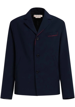 Marni contrast-stitch wool blazer - Blue