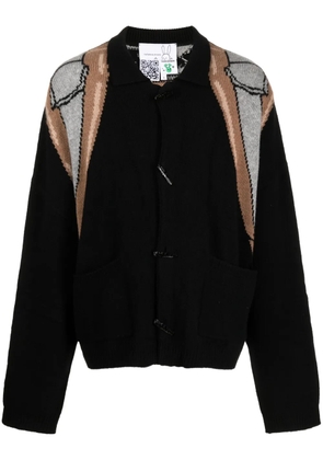 Natasha Zinko trompe l'oeil-intarsia cardigan - Black