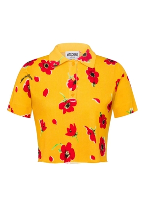 MOSCHINO JEANS cropped polo shirt - Yellow
