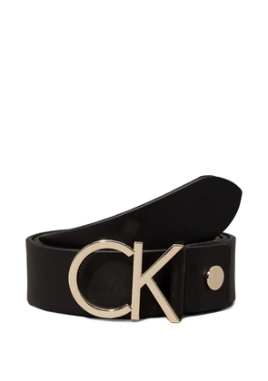 Calvin Klein logo-buckle leather belt - Black