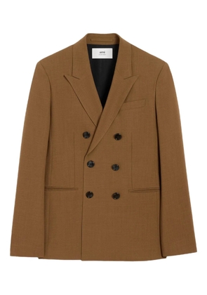 AMI Paris double-breasted wool jacket - Brown