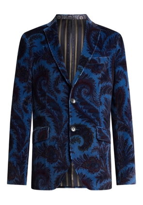ETRO ribbed paisley blazer - Blue