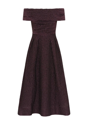 Rebecca Vallance off-shoulder pleated midi dress - Purple