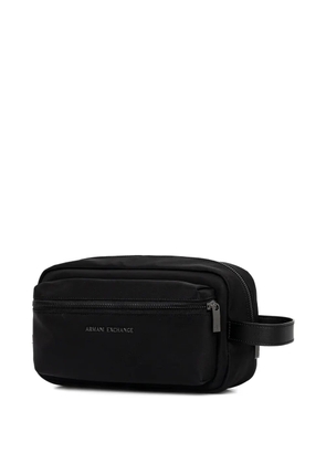 Armani Exchange zip-up wash bag - Black