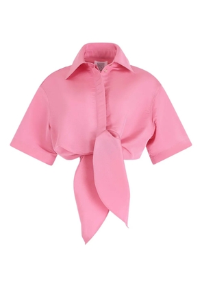 Rosie Assoulin tie-front button-down top - Pink