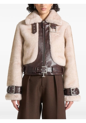 Manière De Voir Deya buckle belted faux-fur jacket - Neutrals