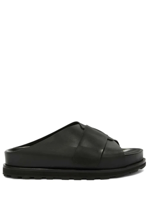 Jil Sander slip-on leather slides - Black