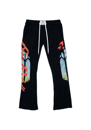 Free Refills graphic print track pants - Black