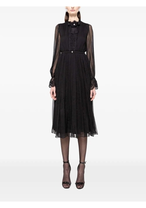 NISSA crystal-detail silk midi dress - Black