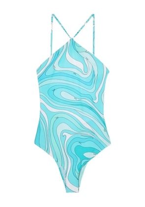 PUCCI Marmo-print swimsuit - Blue