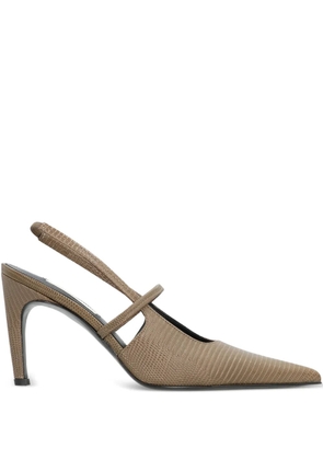 TOTEME 100mm lizard-effect strap heeled pumps - Neutrals