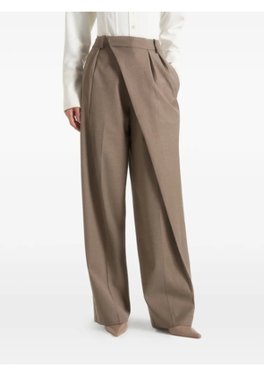 Manière De Voir Colette wrap-front pleated tailored trousers - Brown