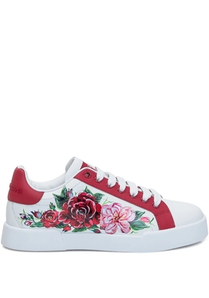 Dolce & Gabbana floral-print sneakers - Red