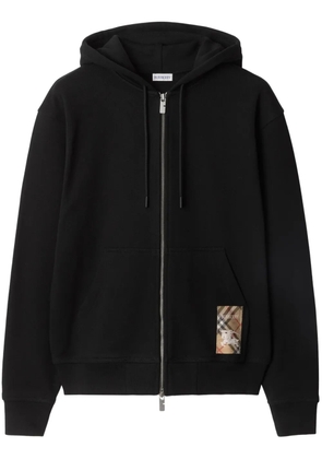 Burberry Check-label hoodie - Black