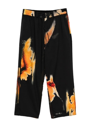 Y-3 abstract-print trousers - Black