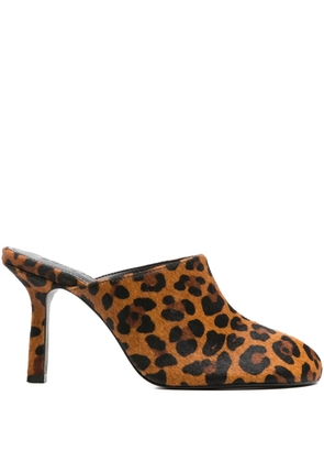 Schutz animal-print heeled mules - Brown