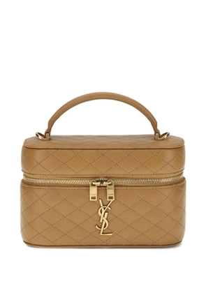 Saint Laurent Gaby quilted-leather vanity bag - Neutrals