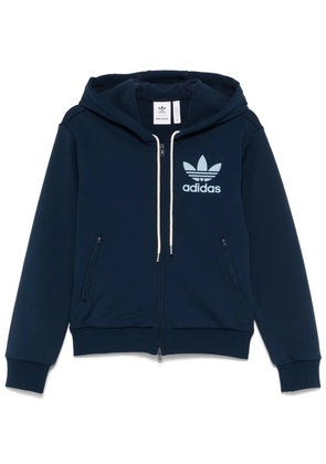adidas x Wales Bonner logo-flocked hoodie - Blue