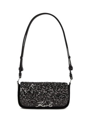 Karl Lagerfeld herringbone sequin shoulder bag - Black