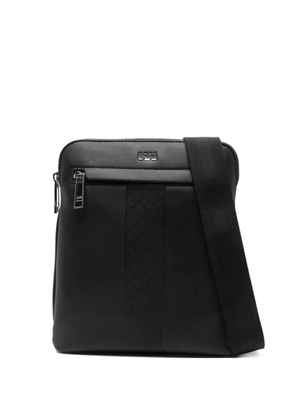 BOSS embossed-logo shoulder bag - Black