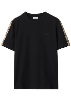 Burberry check-trim cotton t-shirt - Black