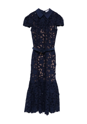 Self-Portrait guipure-lace midi dress - Blue