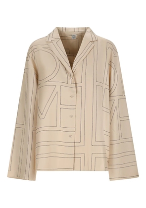TOTEME monogram silk top - Neutrals