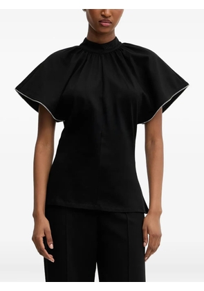 Karl Lagerfeld high-neck zip-trimmed blouse - Black