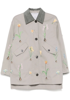 Thom Browne floral embroidered jacket - Grey