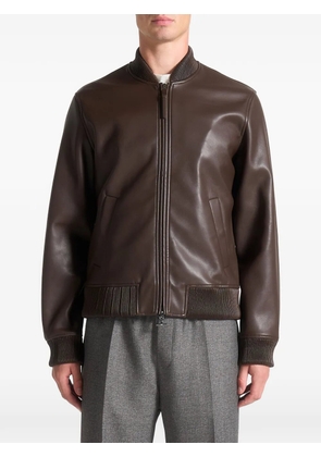 Manière De Voir leather-effect bomber jacket - Brown