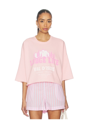 The Laundry Room Lodge Life Savoie France Cropped Jumper in Pink. Size S. Also in XS, M, L, XL.