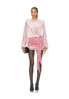 retrofete Elysia Velvet Dress in Pink. Size S. Also in XL.