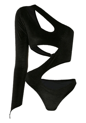 Amir Slama cut-out detail velvet body - Black