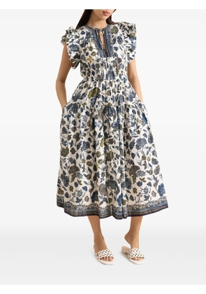 Ulla Johnson Kairi flutter sleeve midi dress - White