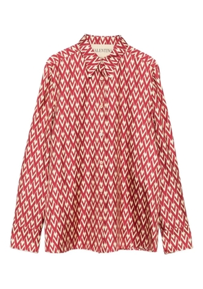 Valentino Garavani geometric-print silk shirt - Red