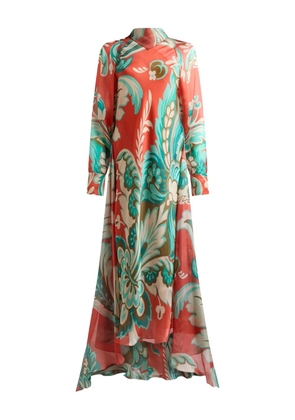 ETRO paisley-print drape dress - Red