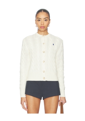 Polo Ralph Lauren Cable Knit Wool Cashmere Cardigan in Cream. Size S. Also in XS, M, L.