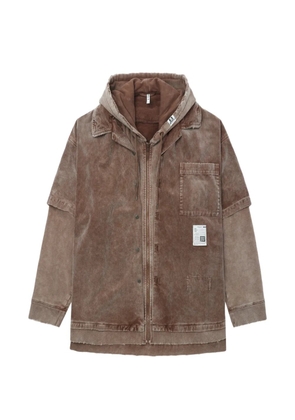 Maison MIHARA YASUHIRO hooded corduroy layered shirt - Brown