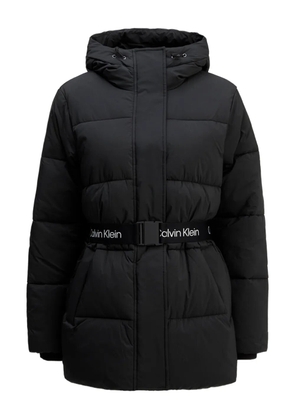 Calvin Klein Jeans hooded belted coat - Black