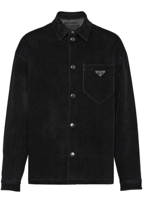 Prada triangle-logo cotton shirt - Black