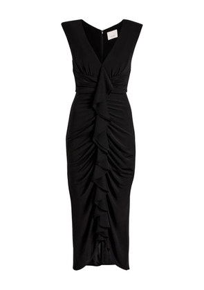 Cinq A Sept ruched v-neck dress - Black