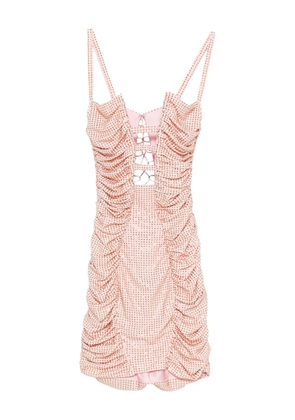 MITILIANE COUTURE Draped crystal stones short dress - Pink