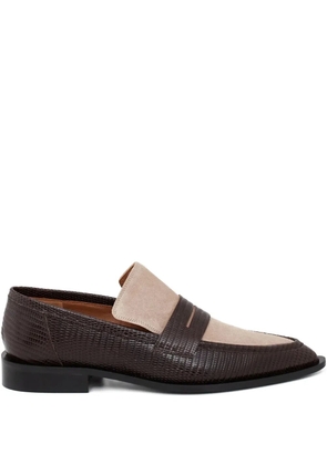 ATP Atelier Montazzoli lizard-effect panelled loafers - Brown