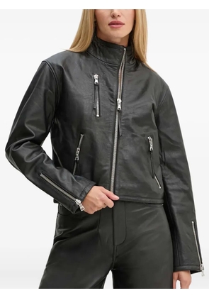 Won Hundred zip-up leather jacket - Black