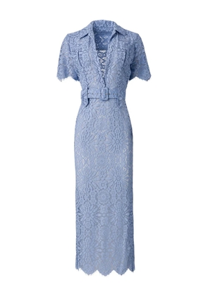 MOOS STUDIO Skyline Lace belted midi dress - Blue