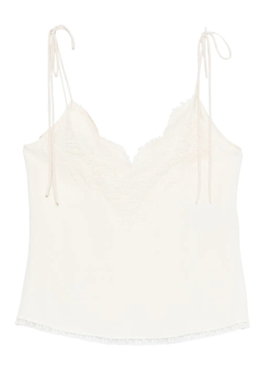 Valentino Garavani lace-trim top - Neutrals
