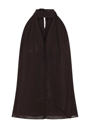 Nicholas Sumira neck-tie buttoned top - Brown