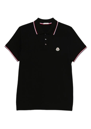 Moncler logo-patch polo shirt - Black