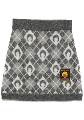 Marine Serre Moon Argyle knit mini skirt - Grey